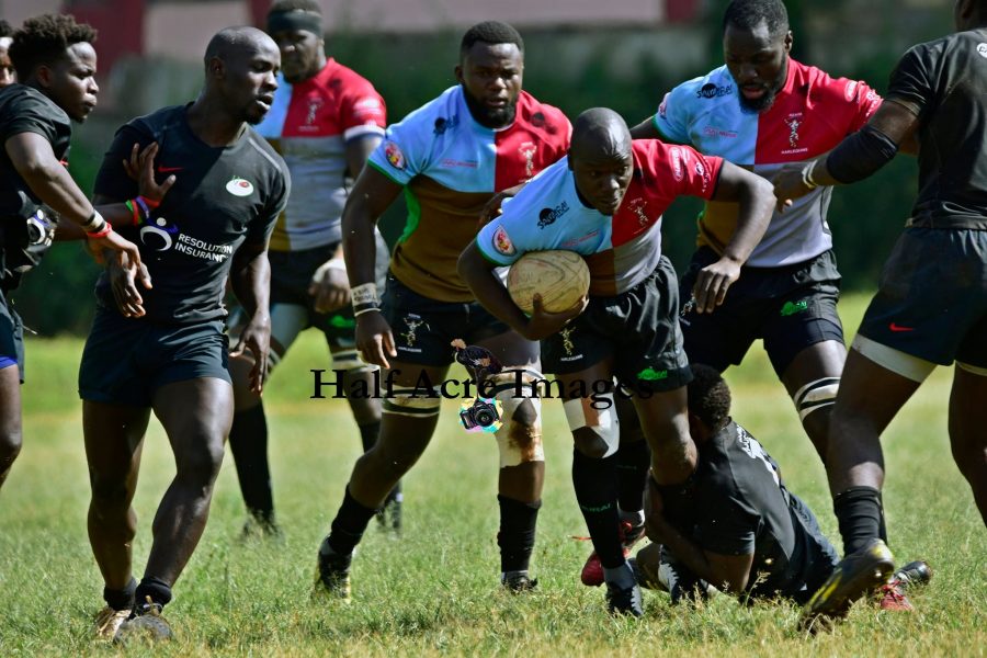 Kenya Harlequin Dominic Osino in action against Impala. Photo Courtesy/Denis Acre-half.