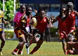 B;ak Blad's Archadius Khwesa in action against Homeboyz. He has been named in Blad's squad for Kakamega 7s. Photo Courtesy/Denis Acre-half.