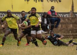 Kabras' Jone Kubu evades Mwamba RFC opponents. Photo Courtesy/Denis Acre-Half.