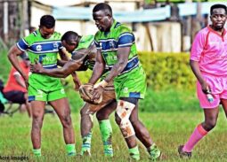KCB'S LEVY AMUNGA KICKS FOR TOUCH IN A PAST ACTION. PHOTO COURTESY/DENIS ACRE-HALF