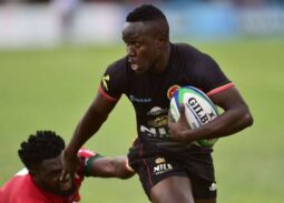 Uganda Cranes Ivan Magomu evades Kenya Simbas marker. Photo Courtesy/Uganda Rugby