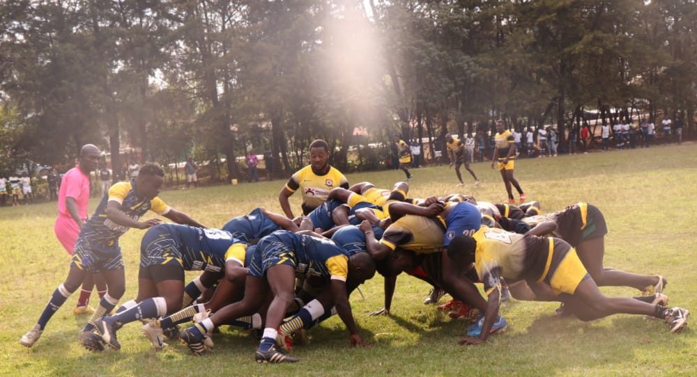 Kibabii in a scrum contest against Kisii RFC. Photo Courtesy/Kibabii